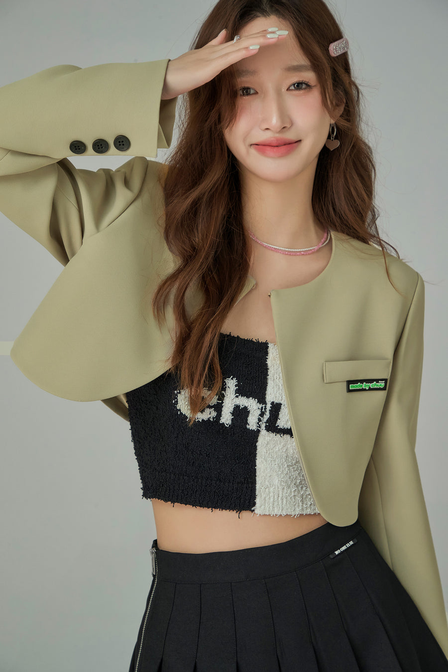 CHUU Unique Cropped Blazer Jacket