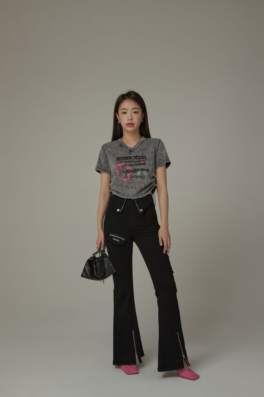 CHUU Zipper Slits Bootcut Pants