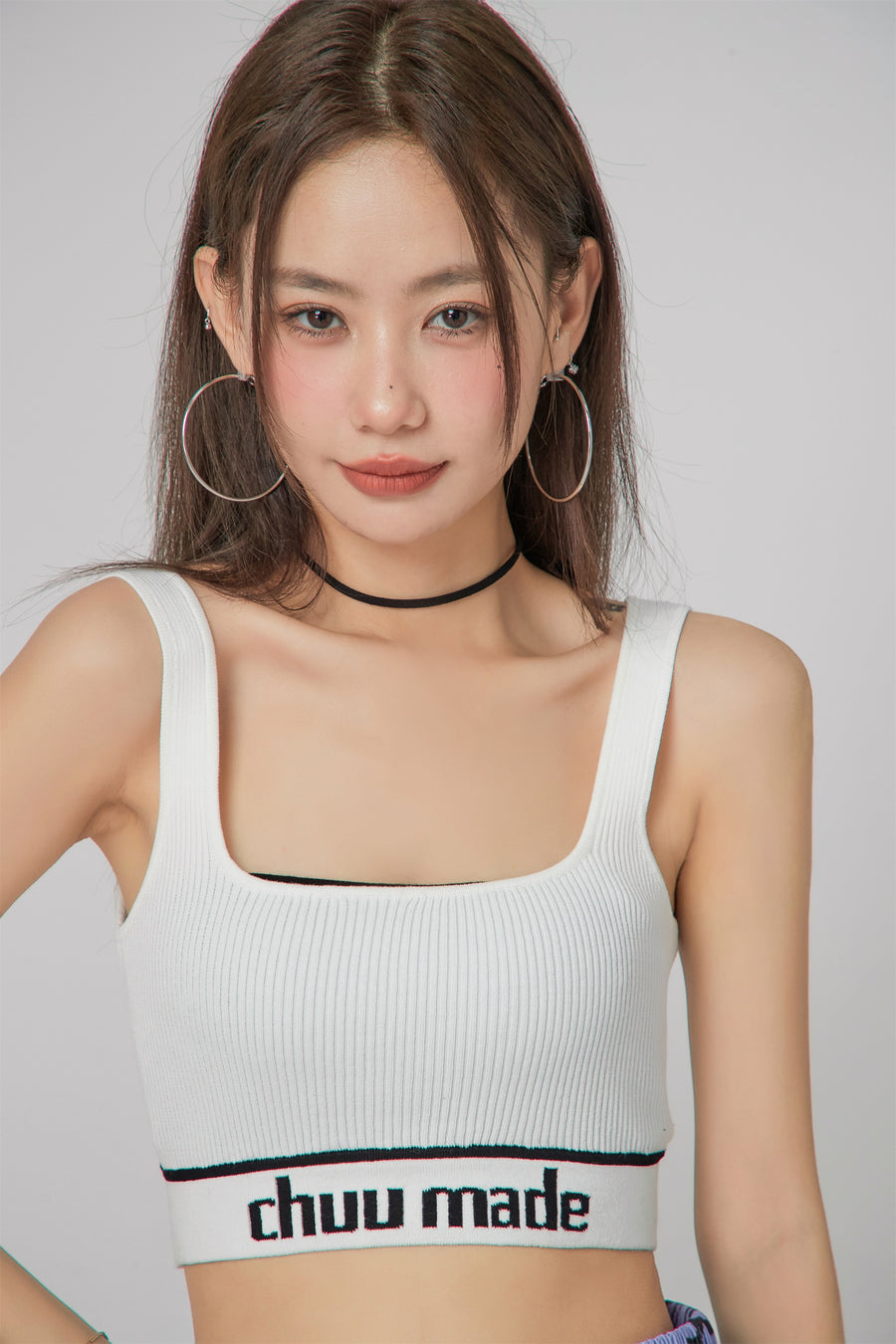 CHUU Chuu Made Ribbed Crop Sleeveless Top