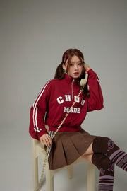 Half Zip-Up Loose Fit Sweatshirt