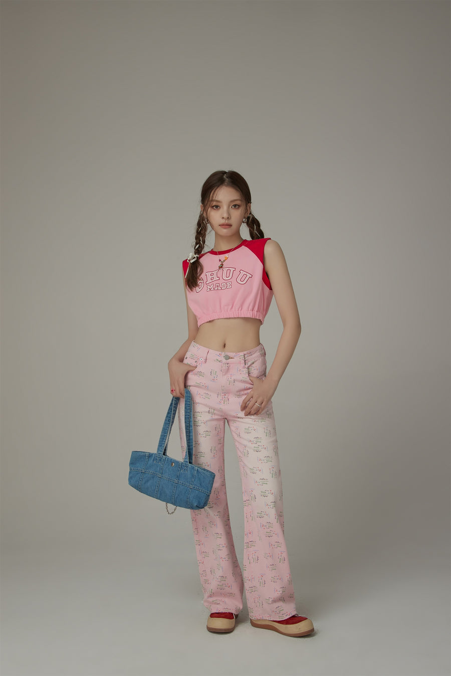 CHUU Color Matching Cropped Sleeveless Top