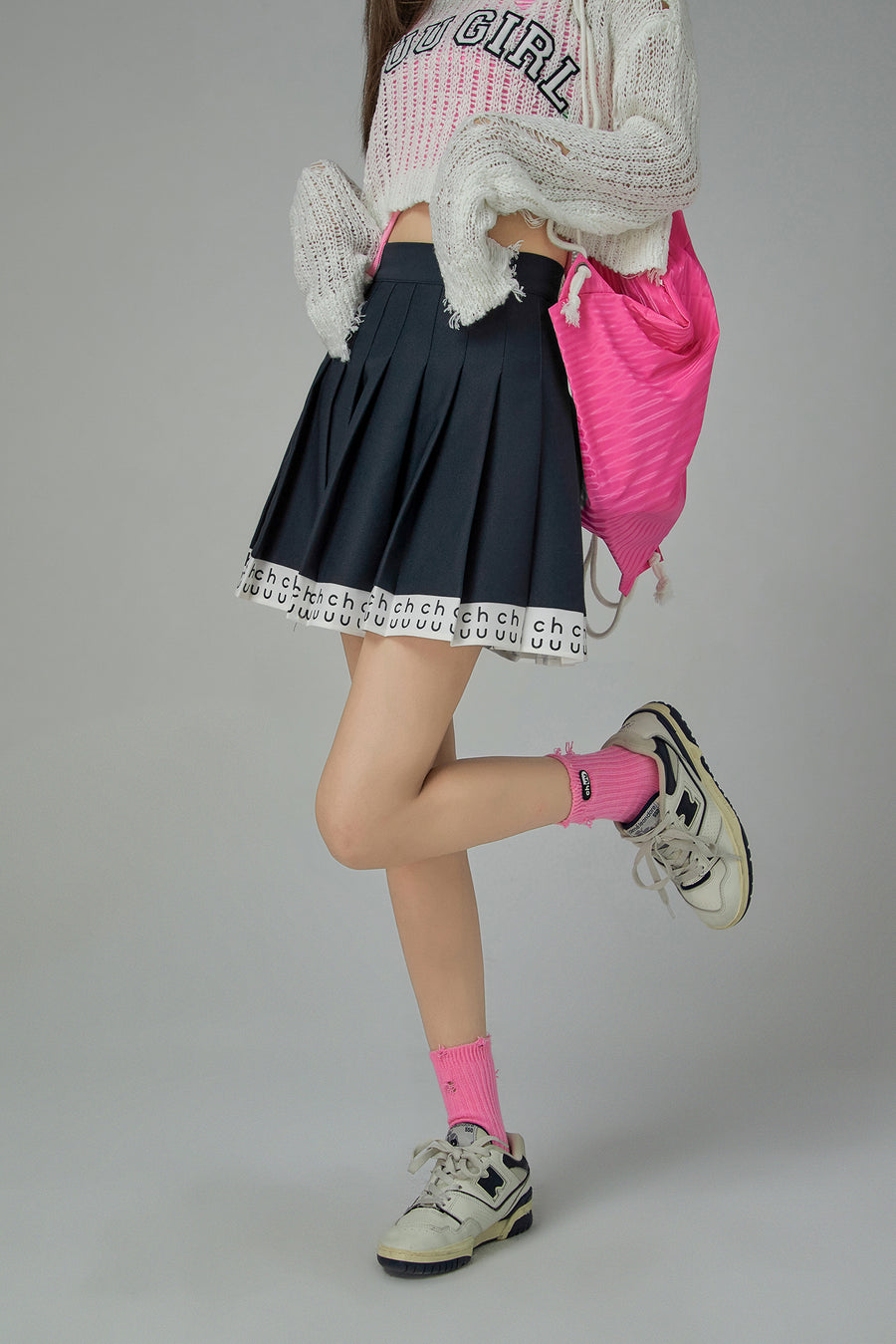 CHUU Hem Band Mini Tennis Pleated Skirt