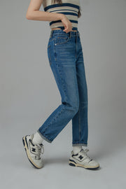 Can We Fall High-Waist Straight Jeans