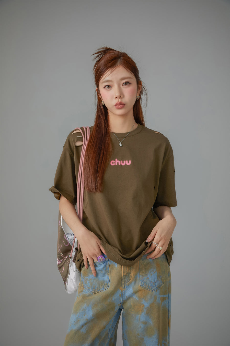 CHUU Distressed Loose Fit T-Shirt