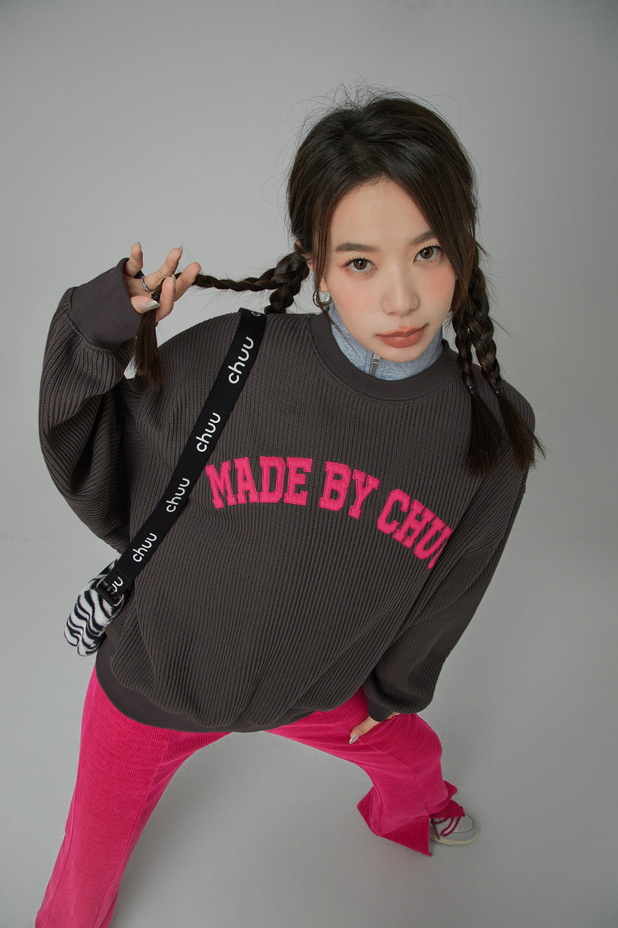 CHUU Made By Chuu When I See You Smile Loose Fit Sweatshirt