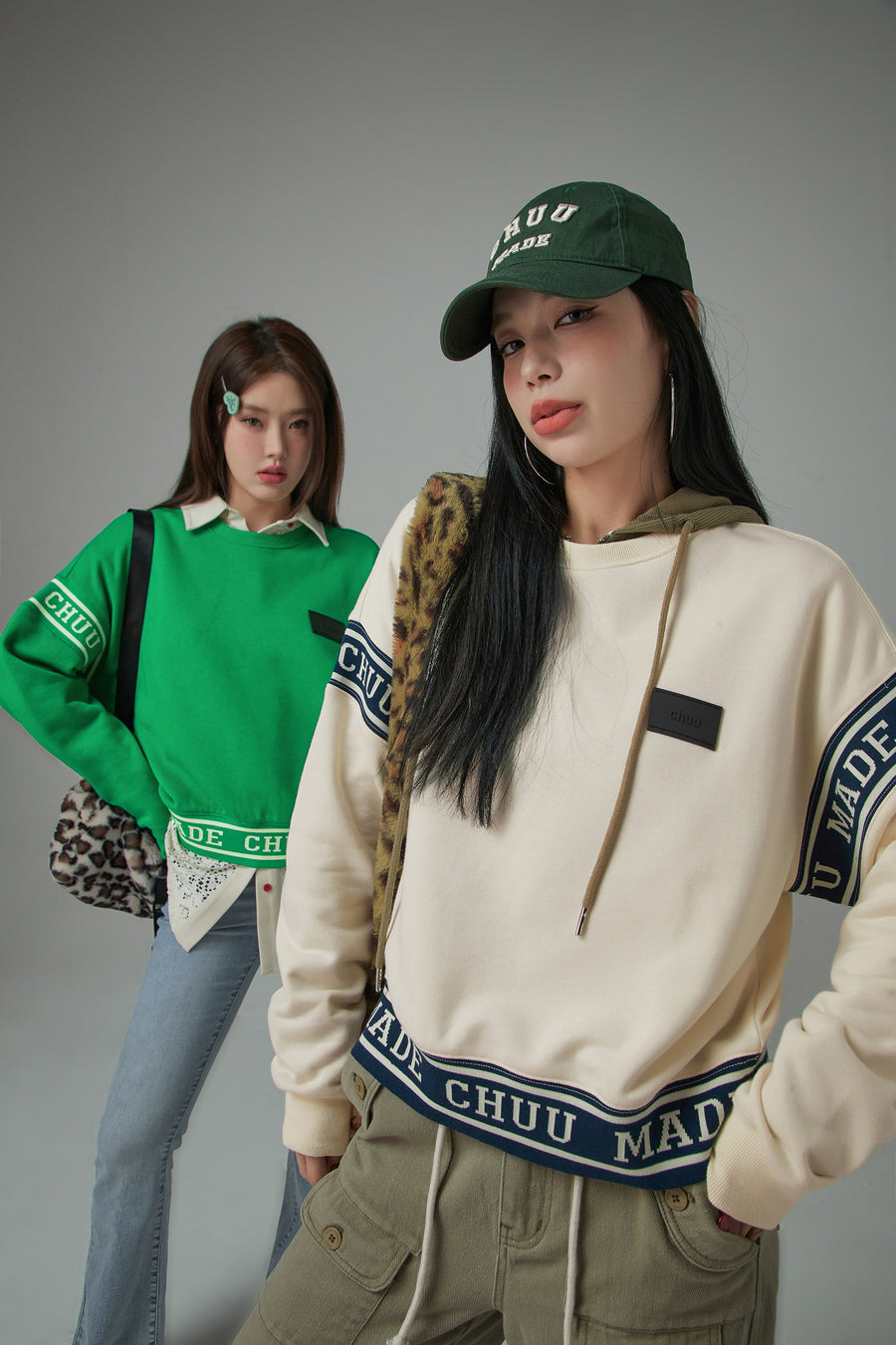 CHUU Solid Color Round Neck Sweatshirt