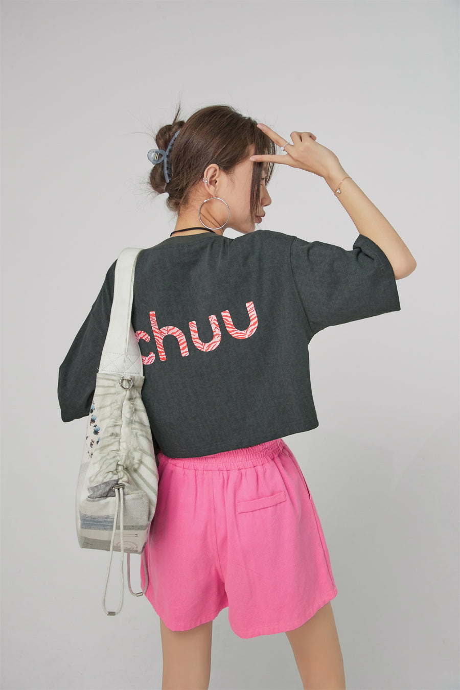 CHUU Chuu Logo Overfit Crop T-Shirt