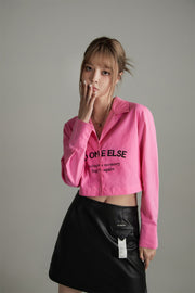 No One Else's Logo Crop Shirt