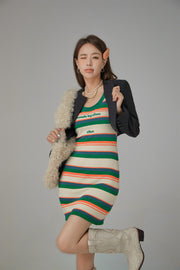 Rainbow Stripes Mini Dress