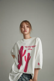 Pink Cactus Oversize T-Shirt