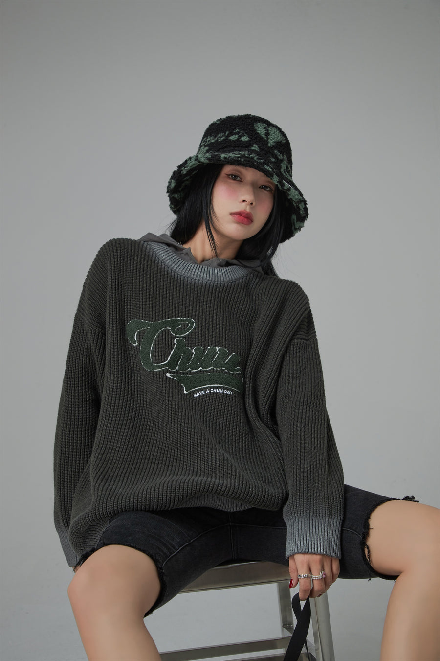 CHUU Oversized Ribbed Knit Sweater