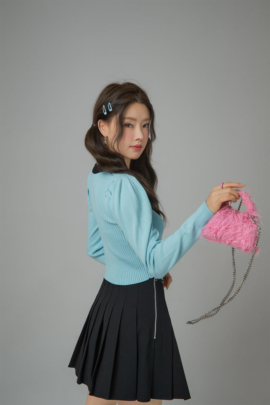 CHUU Jumping With Joy Cropped Knit Top