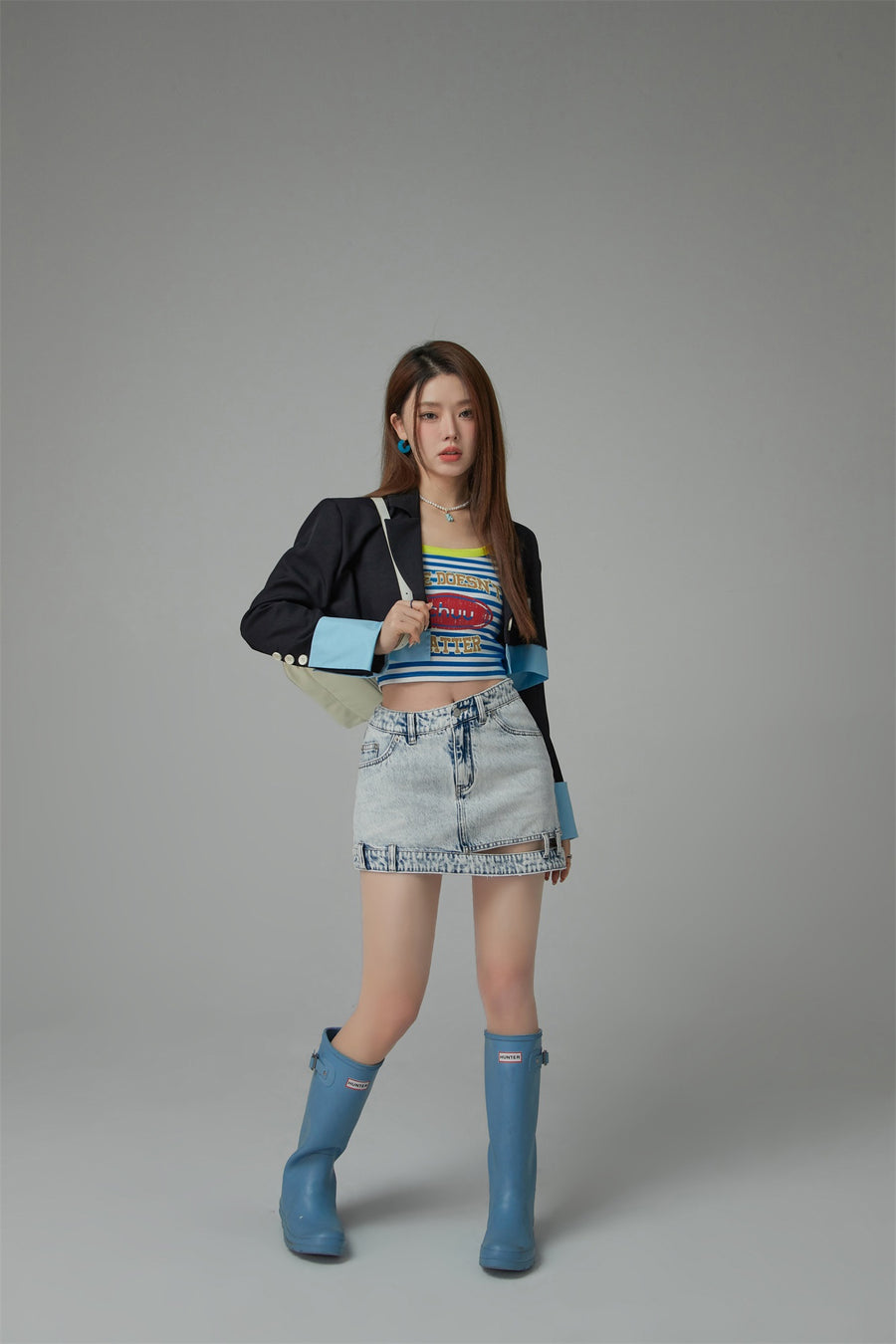 CHUU Striped Sleeveless Crop Top