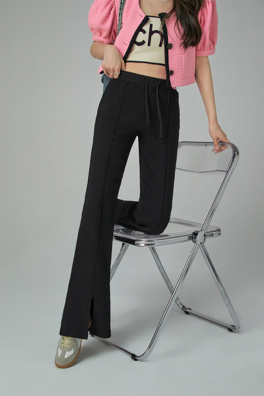 CHUU Bootcut Front Slit Jogger Pants