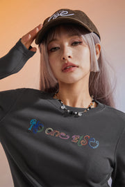 Color Embroidered Cropped T-Shirt