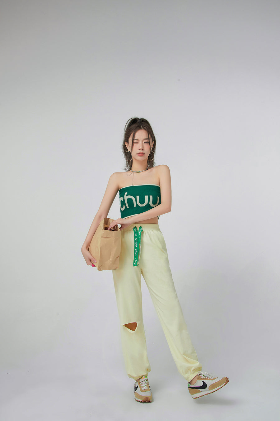 CHUU Slit Back Jogger Pants