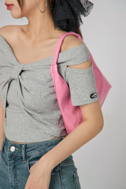 Shirring Off Shoulder T-Shirt