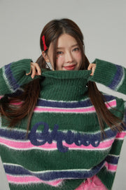 Loving You Two-Ways Stripe Knit Sweater