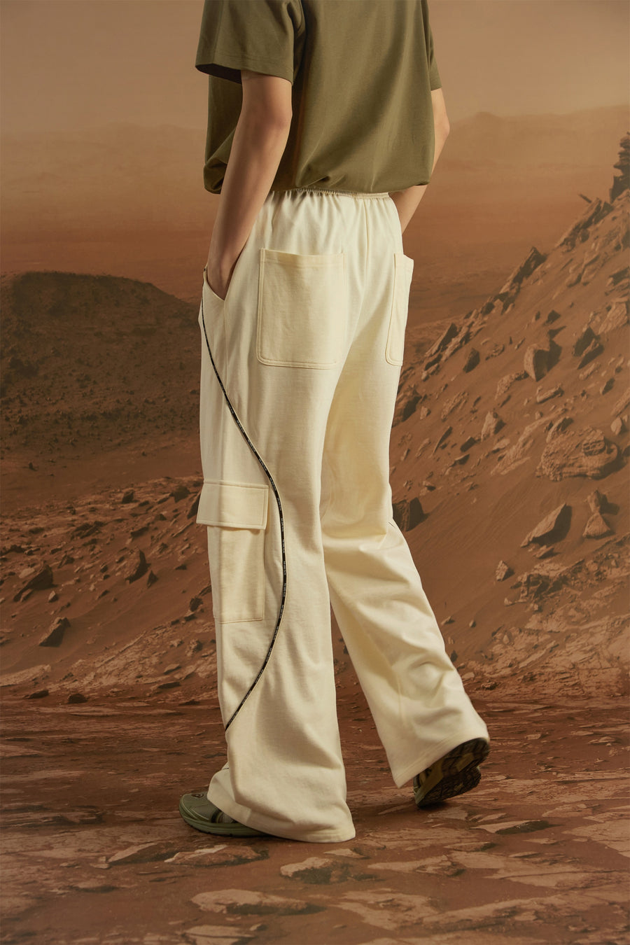 CHUU String Cargo Wide Pants