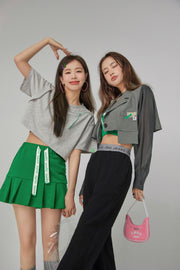 Stitches Lines Loosefit Crop Top