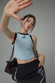 Color Slim Sleeveless Crop Top