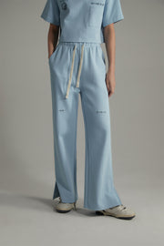 Side Slits Straight Jogger Pants