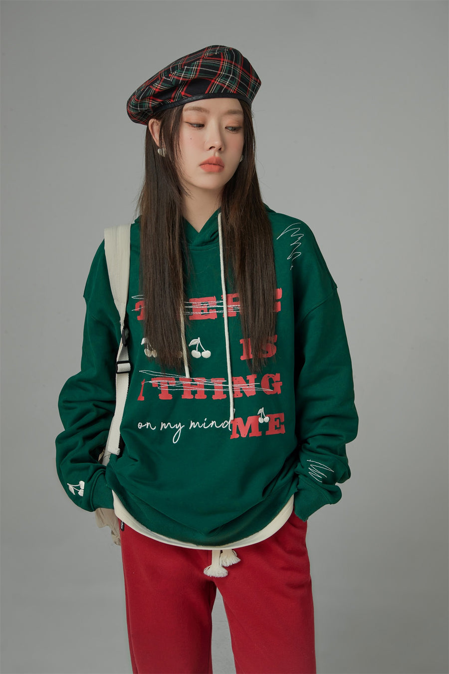 CHUU A Little Bit Extra Cherry Overfit Hoodie