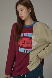 Size Doesnt Matter Two-Toned Loose Fit T-Shirt