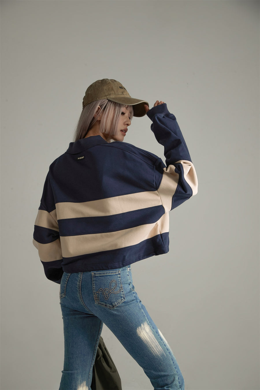 CHUU Polo Neck Vintage Sweatshirt