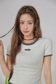 Color Matching Round Neck T-Shirt