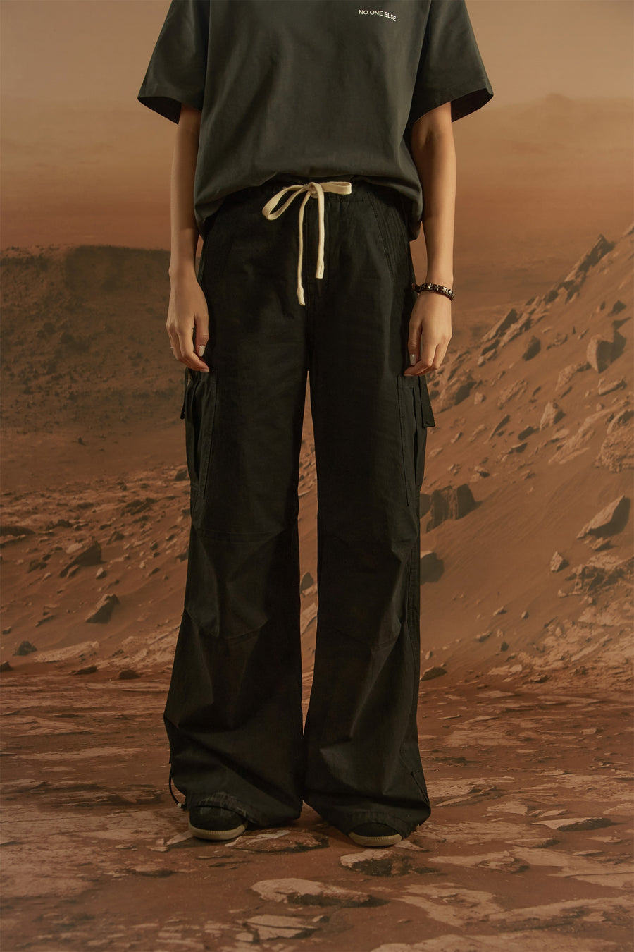 CHUU String Wide Cargo Pants