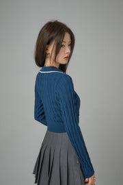 Enjoy The Breeze V-Neck Cropped Knit Top