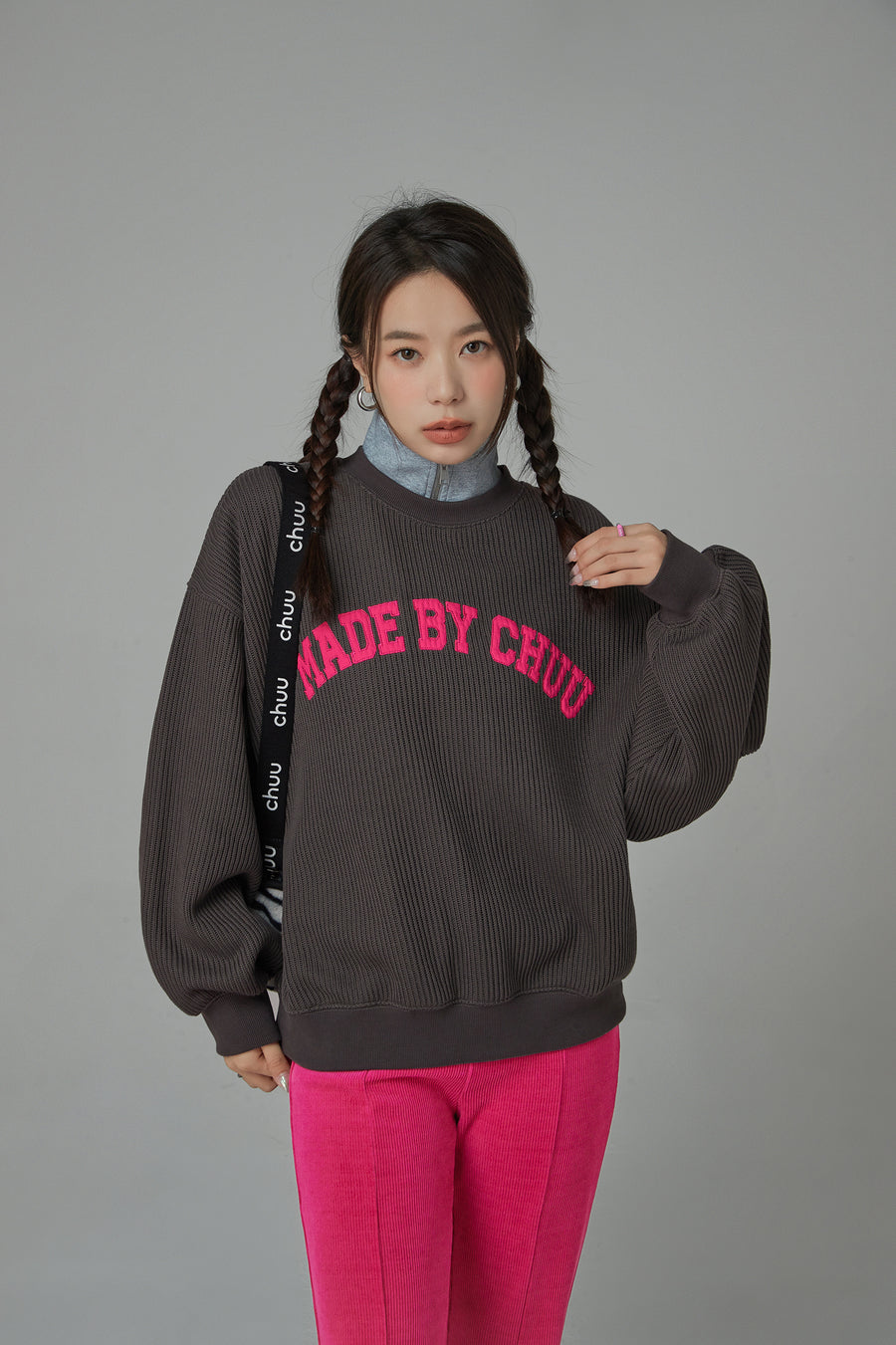 CHUU Made By Chuu When I See You Smile Loose Fit Sweatshirt