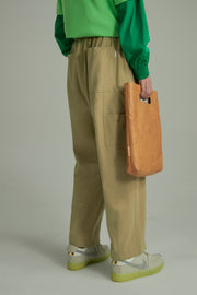 Cotton Ankle Cropped Wide Pants