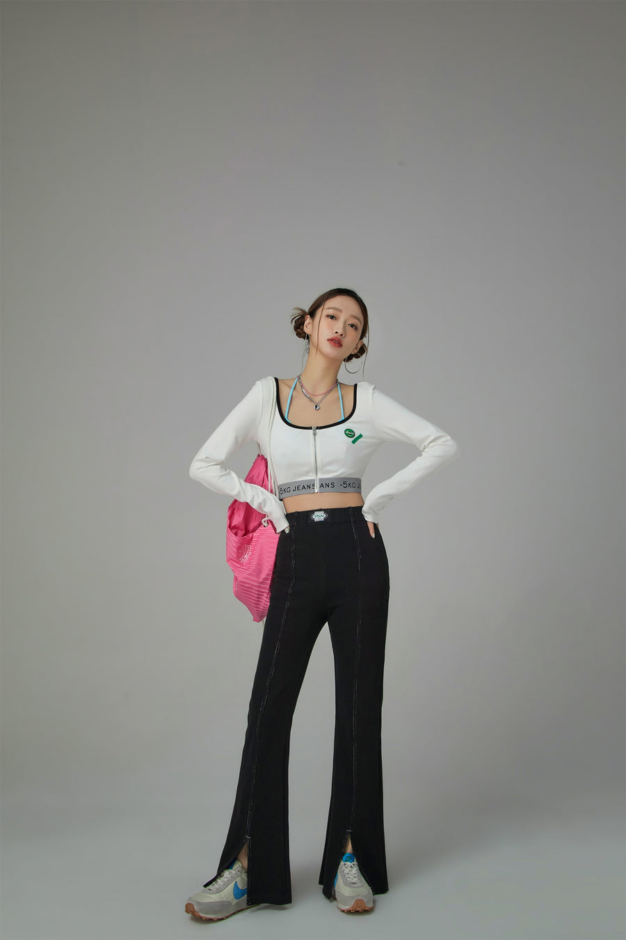 CHUU Front Slit Bootcut Sport Pants