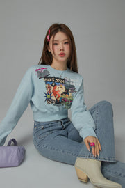 Sized Doesnt Matter Beach Day Printed Sweatshirt