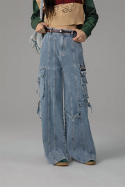 Downside Wide Denim Cargo Pants