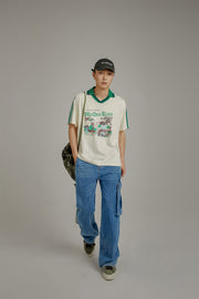 Noe Printed Town Open Collar T-Shirt