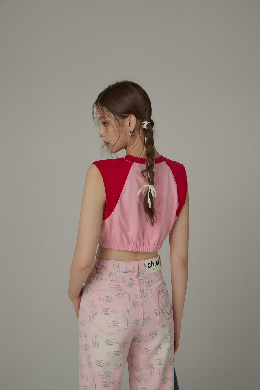 CHUU Color Matching Cropped Sleeveless Top