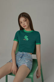 Star Stripe Cropped T-Shirt