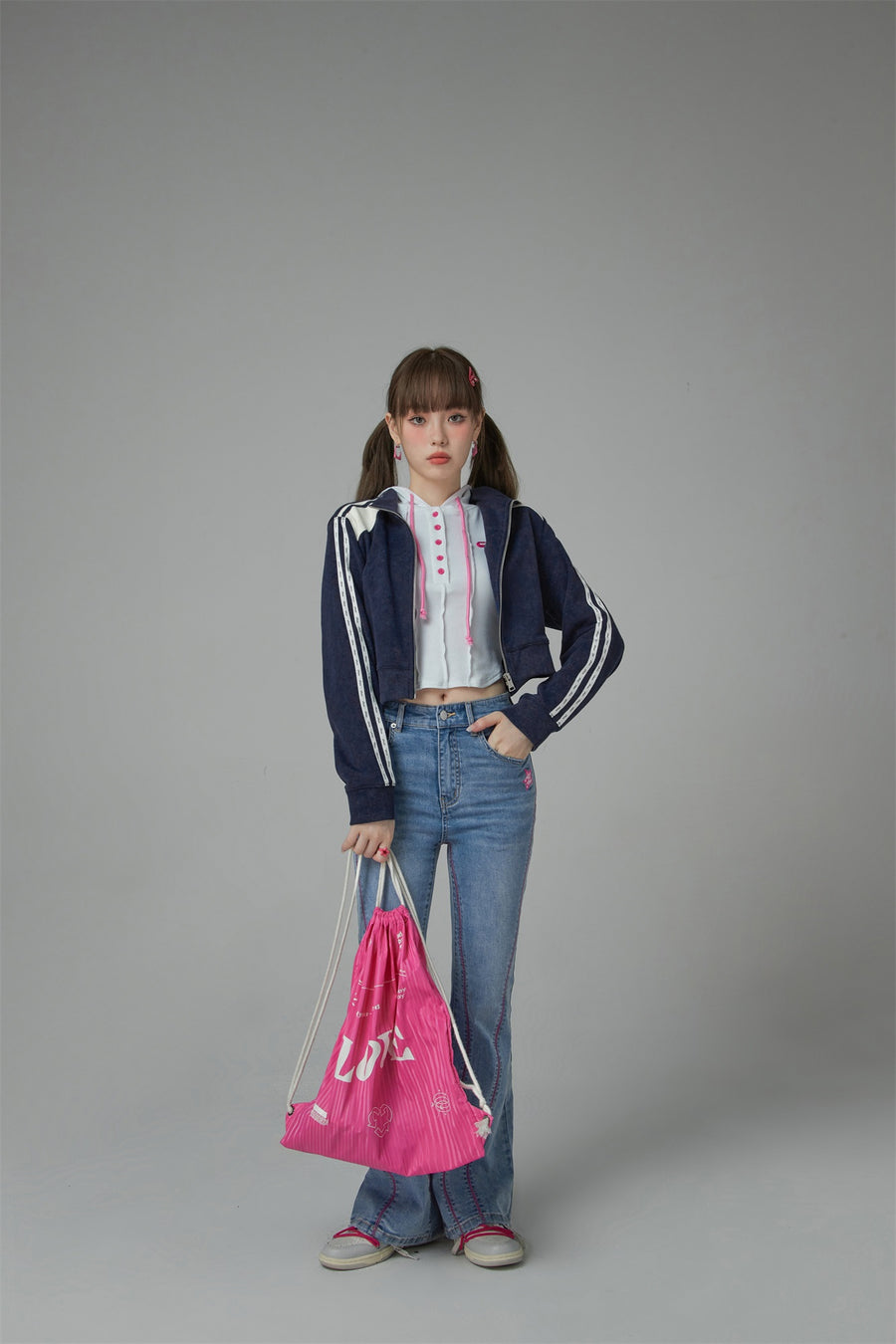 CHUU Whistle Vintage Cropped Zip-Up