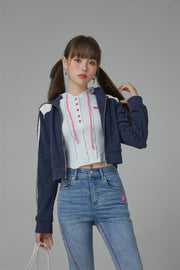 Whistle Vintage Cropped Zip-Up