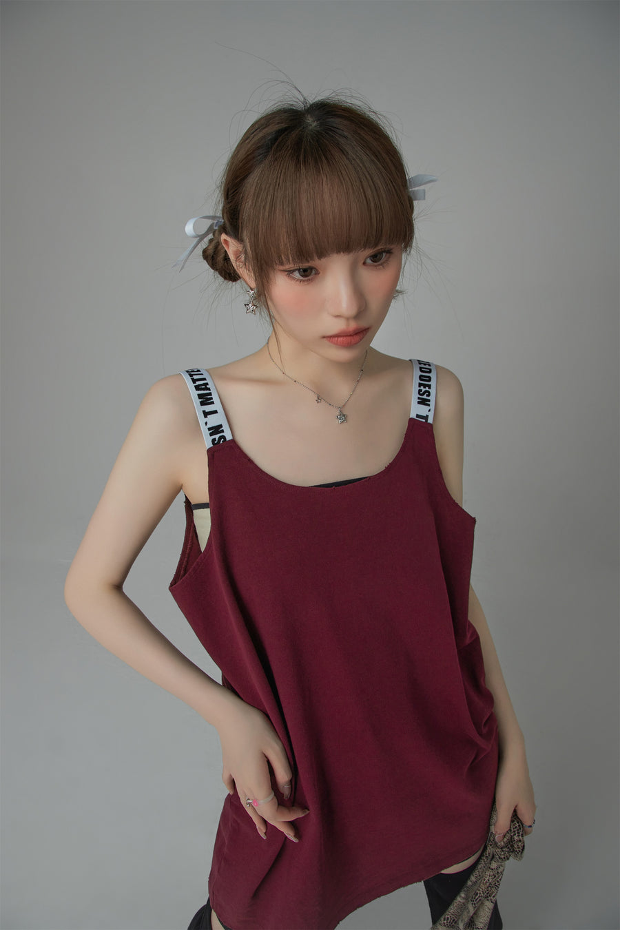 CHUU Size Doesnt Matter Straps Loose Fit Sleeveless Top