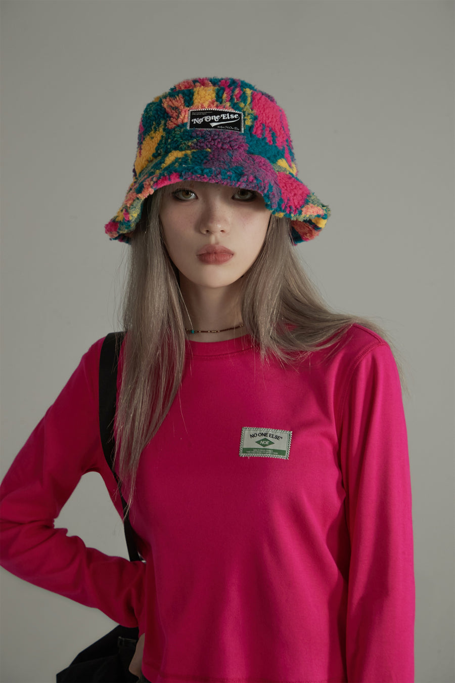 CHUU Camouflage Fleece Bucket Hat