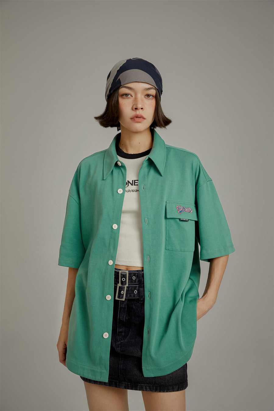 CHUU Embroidered Pocket Shirt