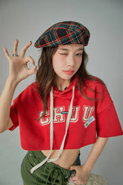 Sporty Chuu Logo Loose Fit Hoodie