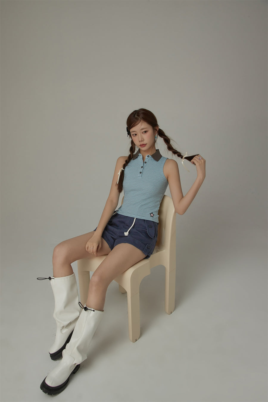 CHUU String Roll-Up Shorts