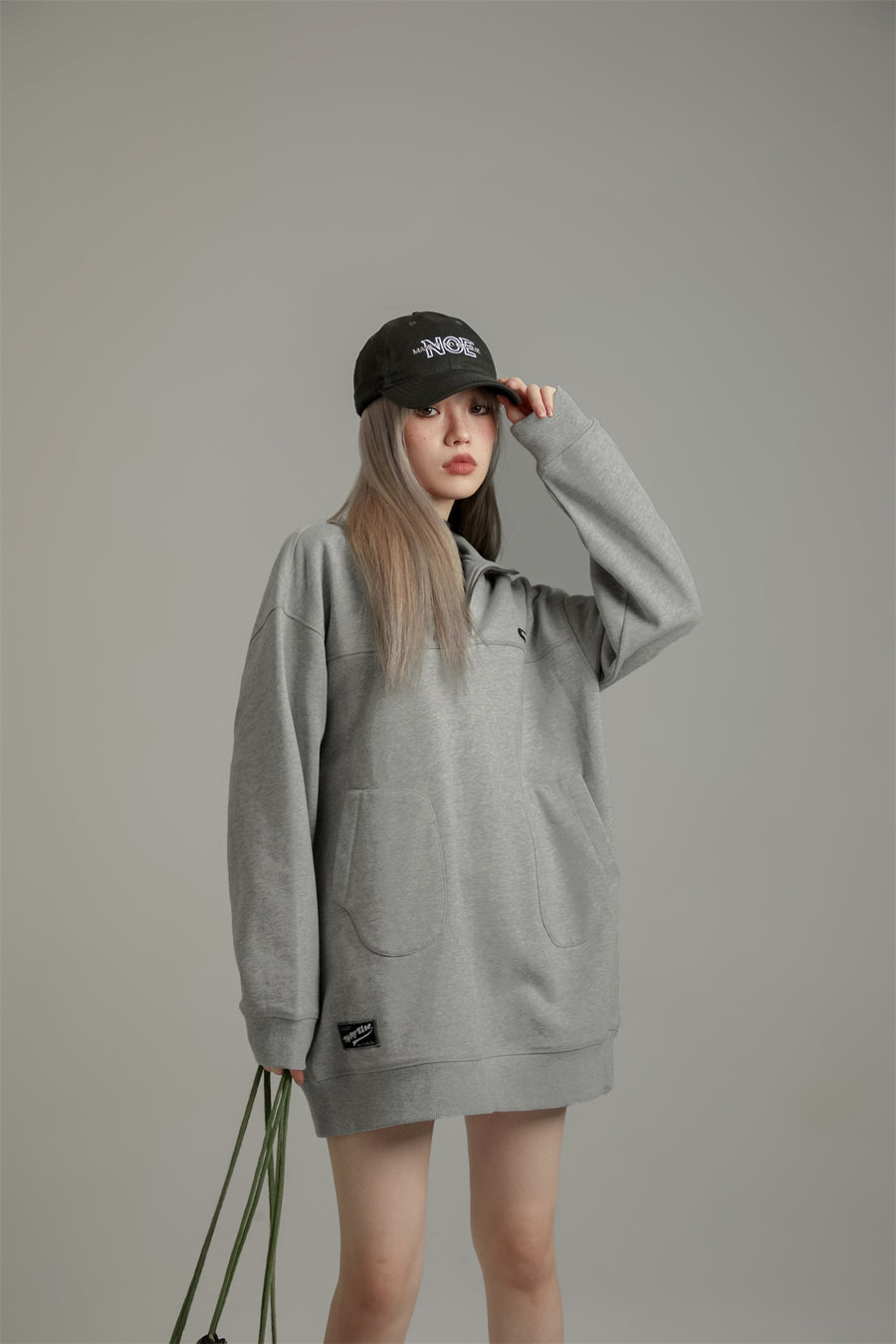 CHUU Half Zip Up Loose Fit Dress