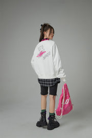 We Are In The Present Frog Logo Loose Fit Sweatshirt