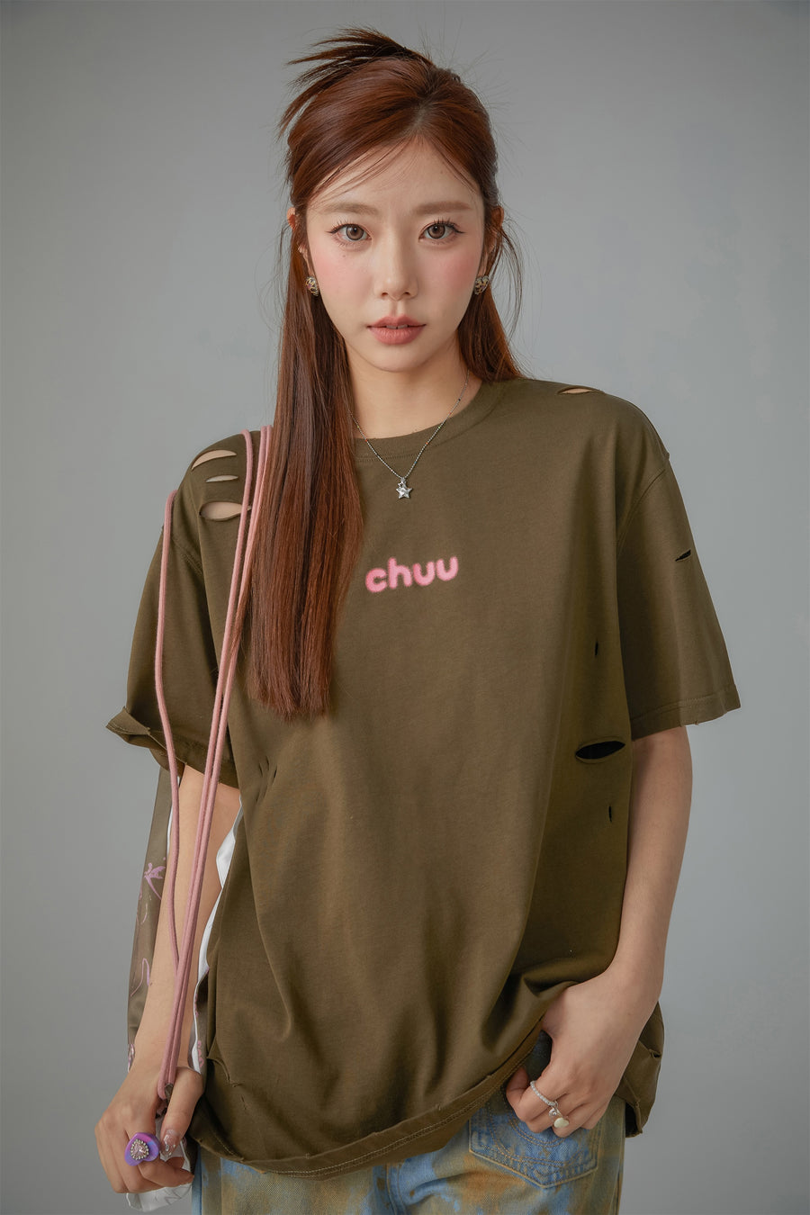 CHUU Distressed Loose Fit T-Shirt